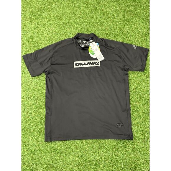Callaway Cool Festa Golf Mock Neck Shirt Large Black | Japan Exclusive | NEW - Picture 2 of 13